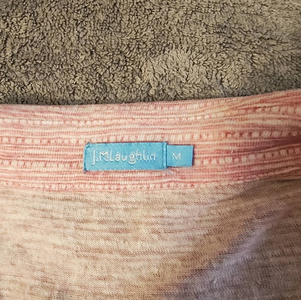 J.McLaughlin Women's Brynn Knit Linen Blend Top, Medium Barbiecore - Picture 5 of 9
